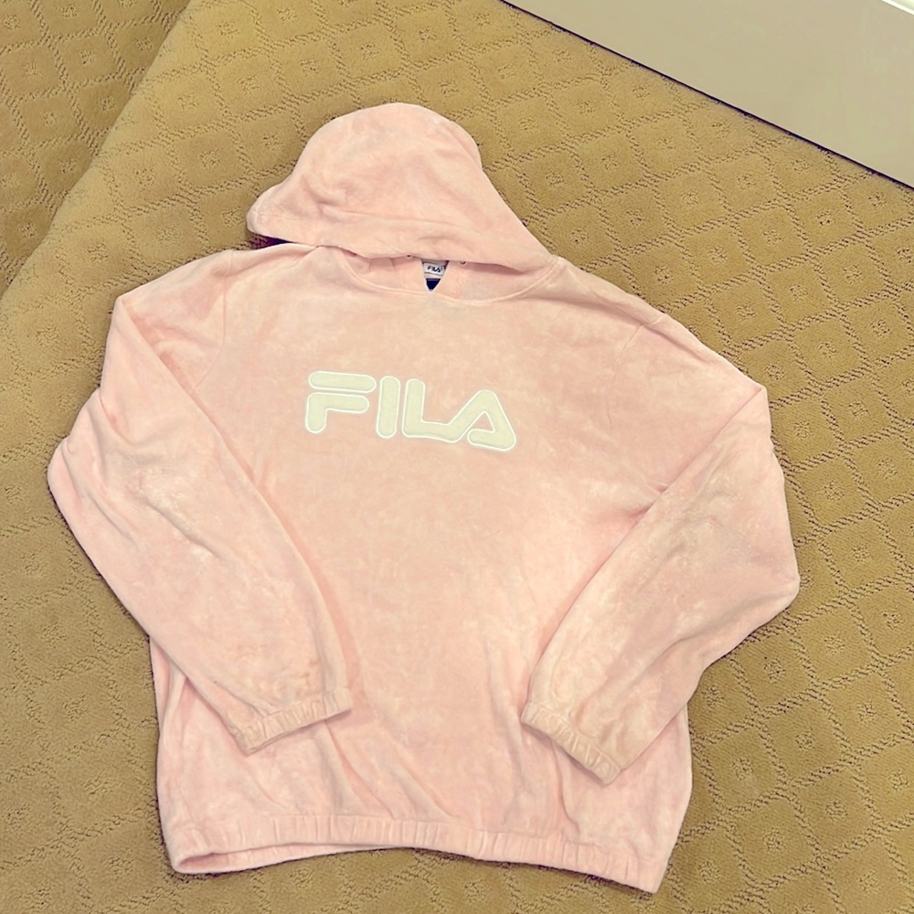 Fila light pink terry sweatshirt size M